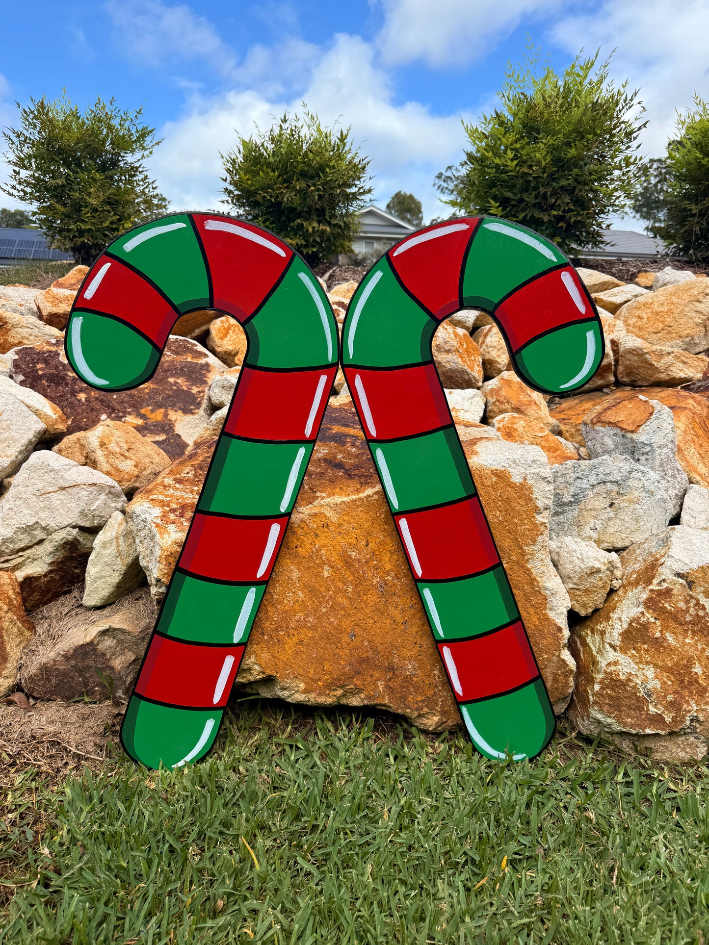 Candy cane set of two 80cm Christmas
