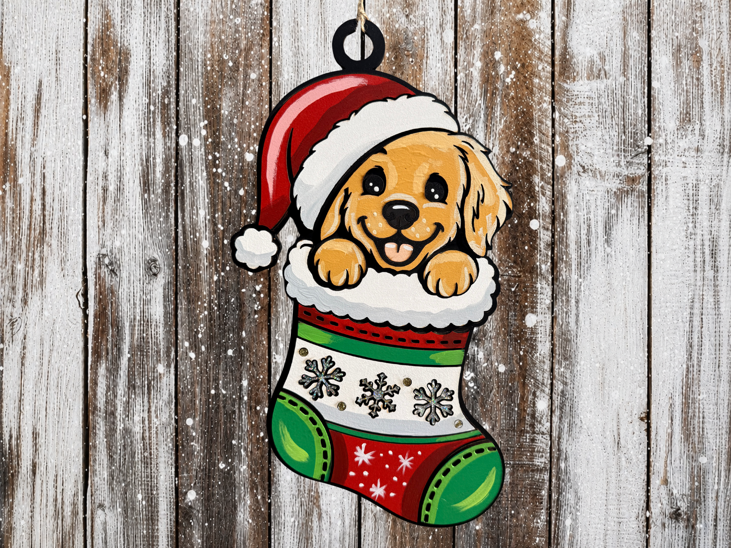 Large Hanging Christmas Decoration Dog