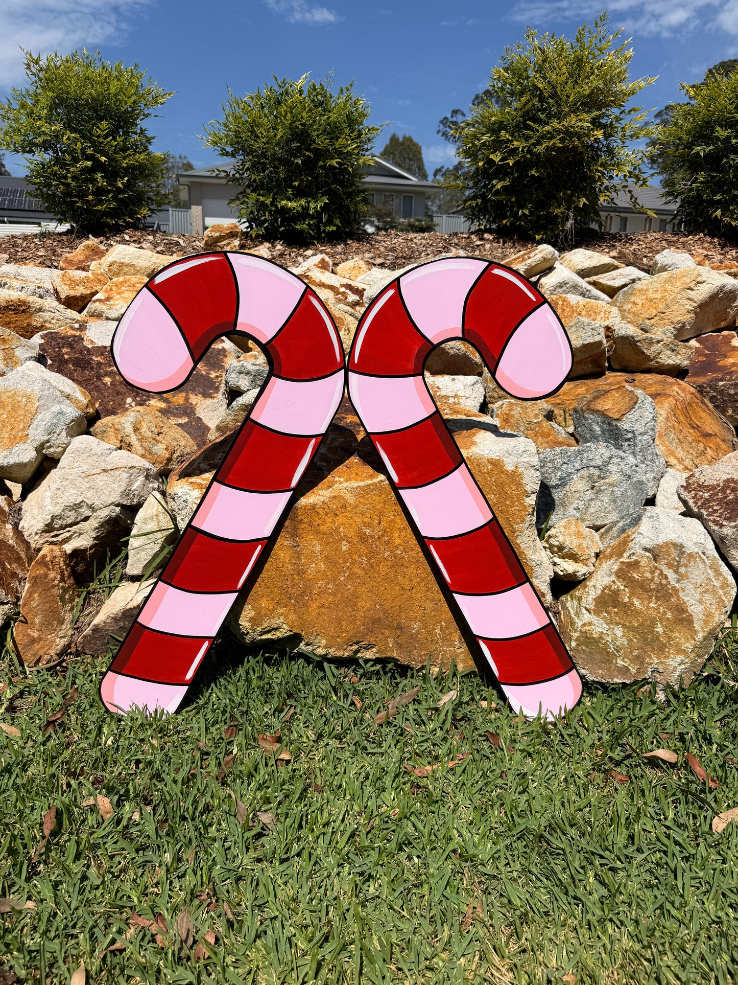Candy cane set of two 80cm Christmas
