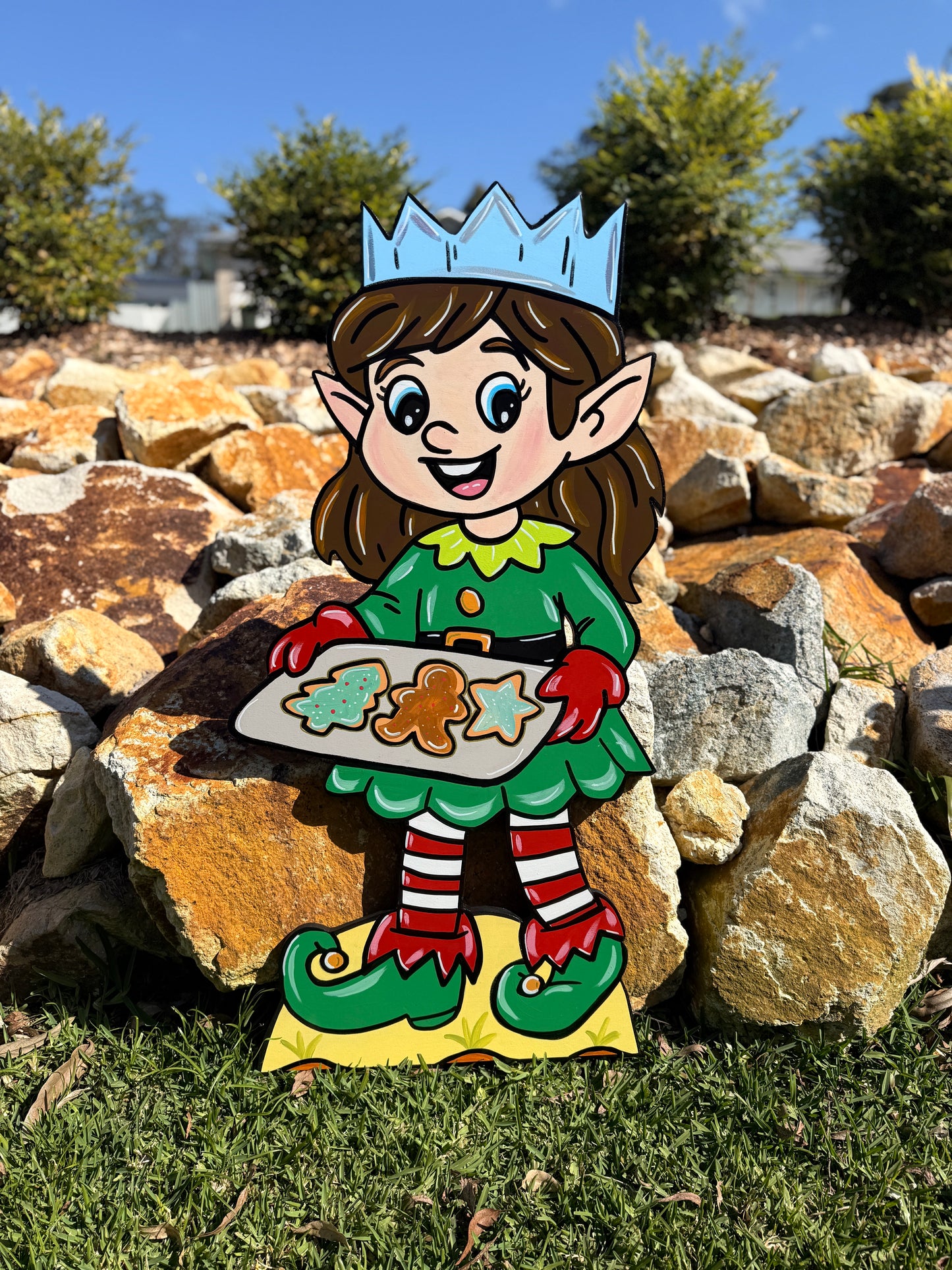 Elf with a tray of cookies Christmas