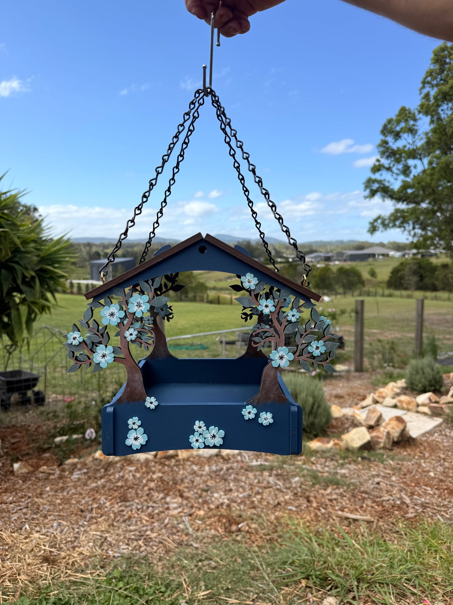 Midnight floral Bird Feeder Birdhouse