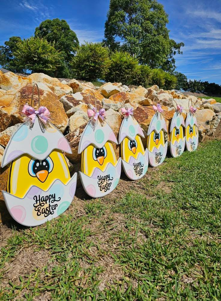Happy Easter Chick Door Hangers