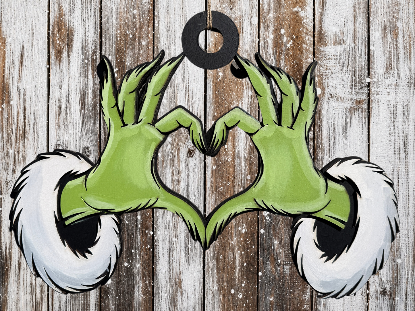 Large Hanging Christmas Decoration Grinch Hands