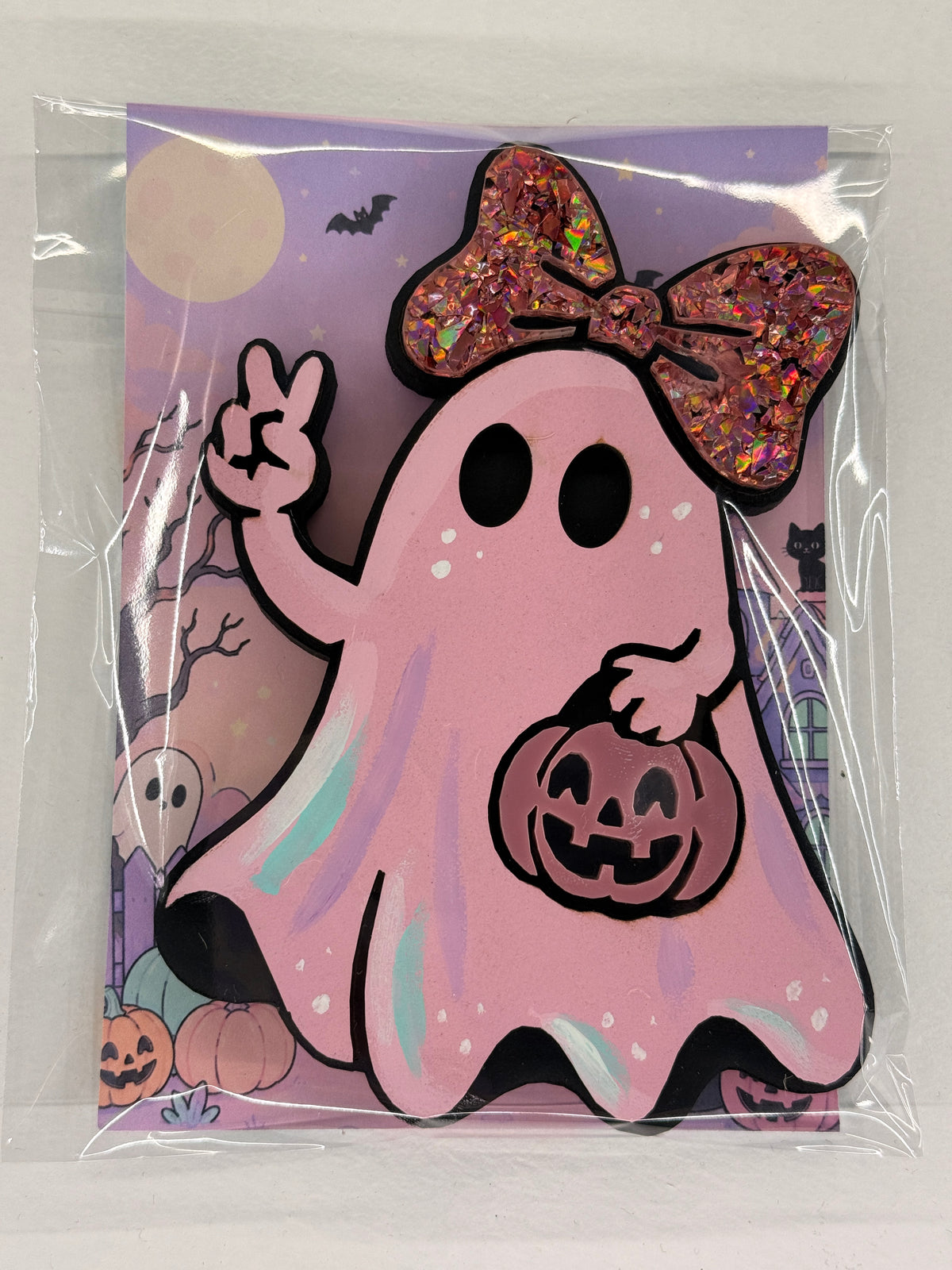 Cartoon Army Minis Magnet Halloween pink ghost