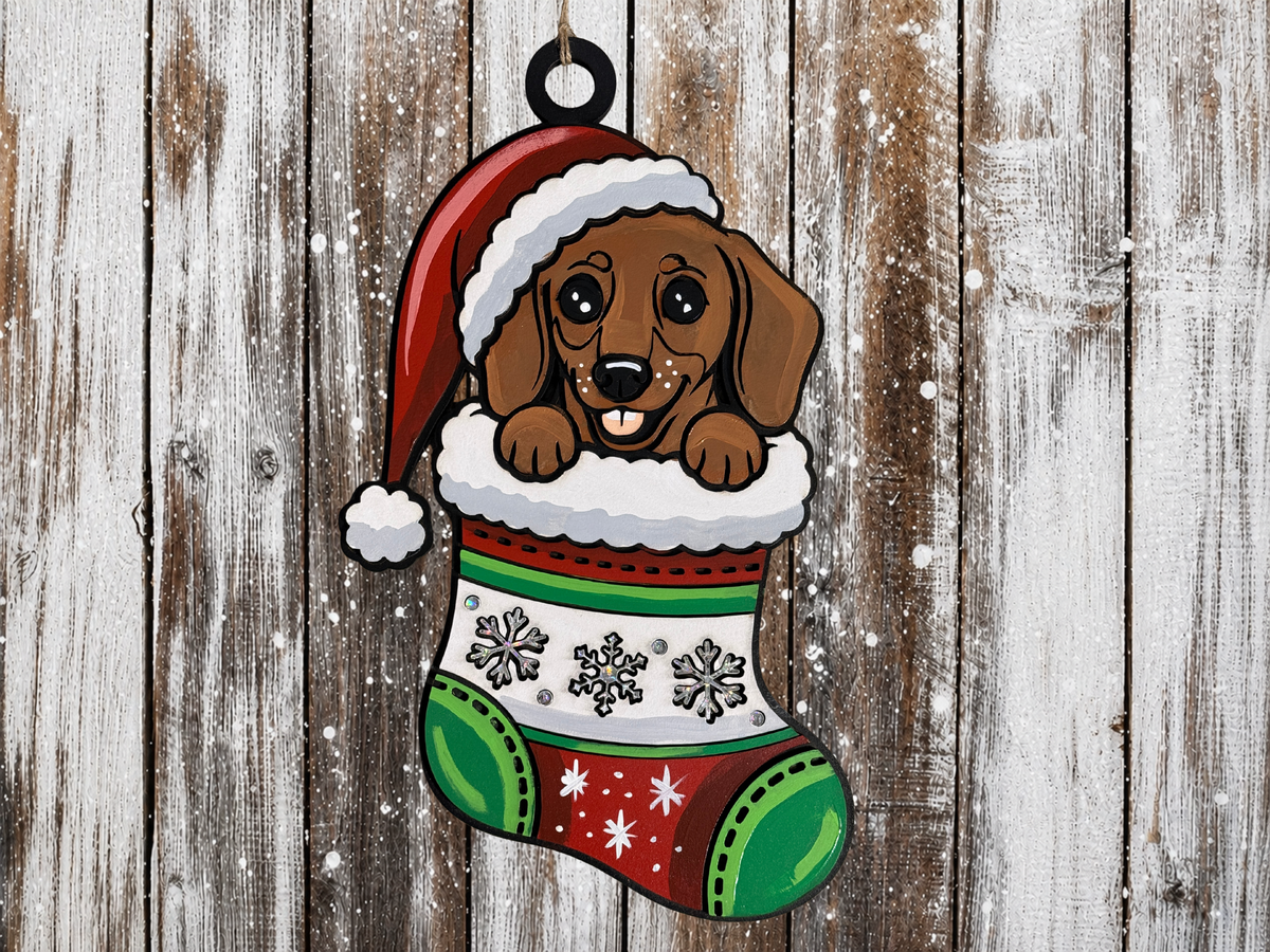 Large Hanging Christmas Decoration Dog Stocking