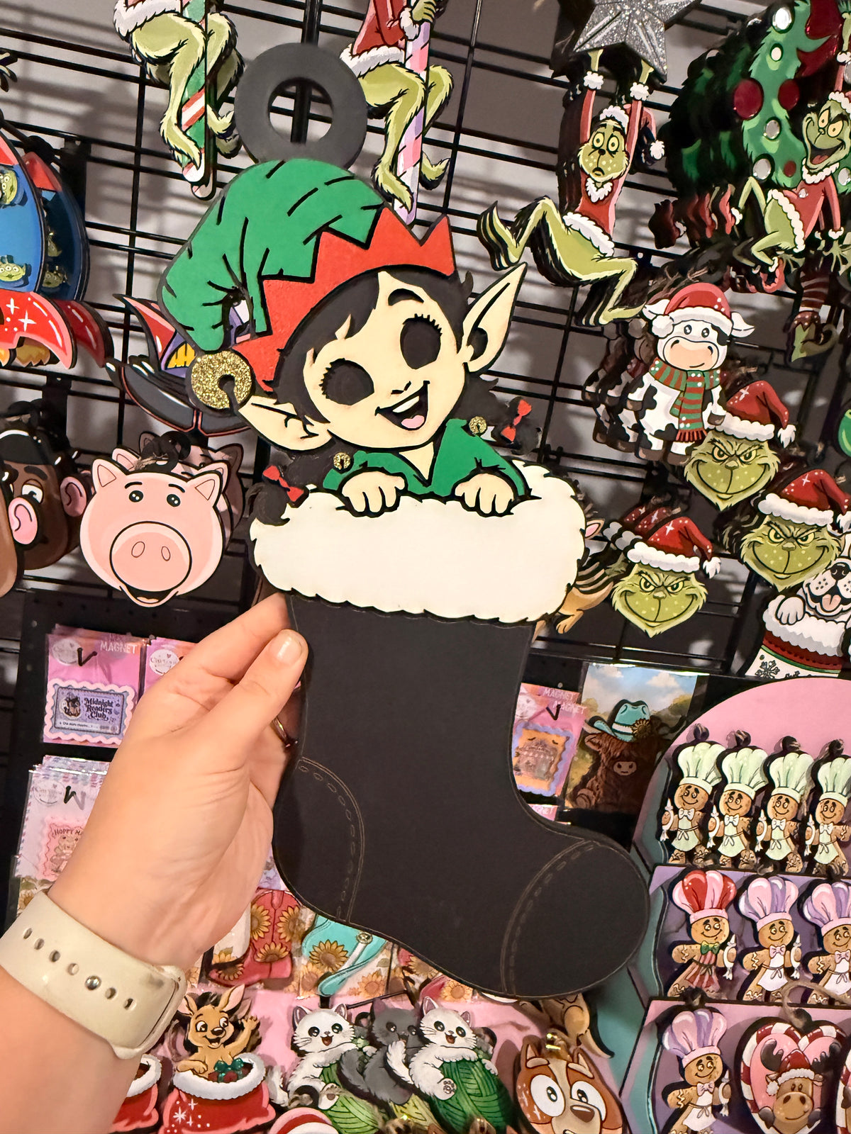 GIRL CUSTOM COLOURS STOCKING AND NAME TIKTOK LIVE Cartoon Army Minis - Christmas Ornament ELF IN STOCKING