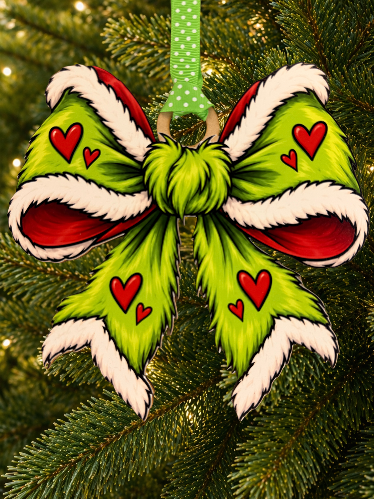 Large grinch Christmas Decoration Ornament bow
