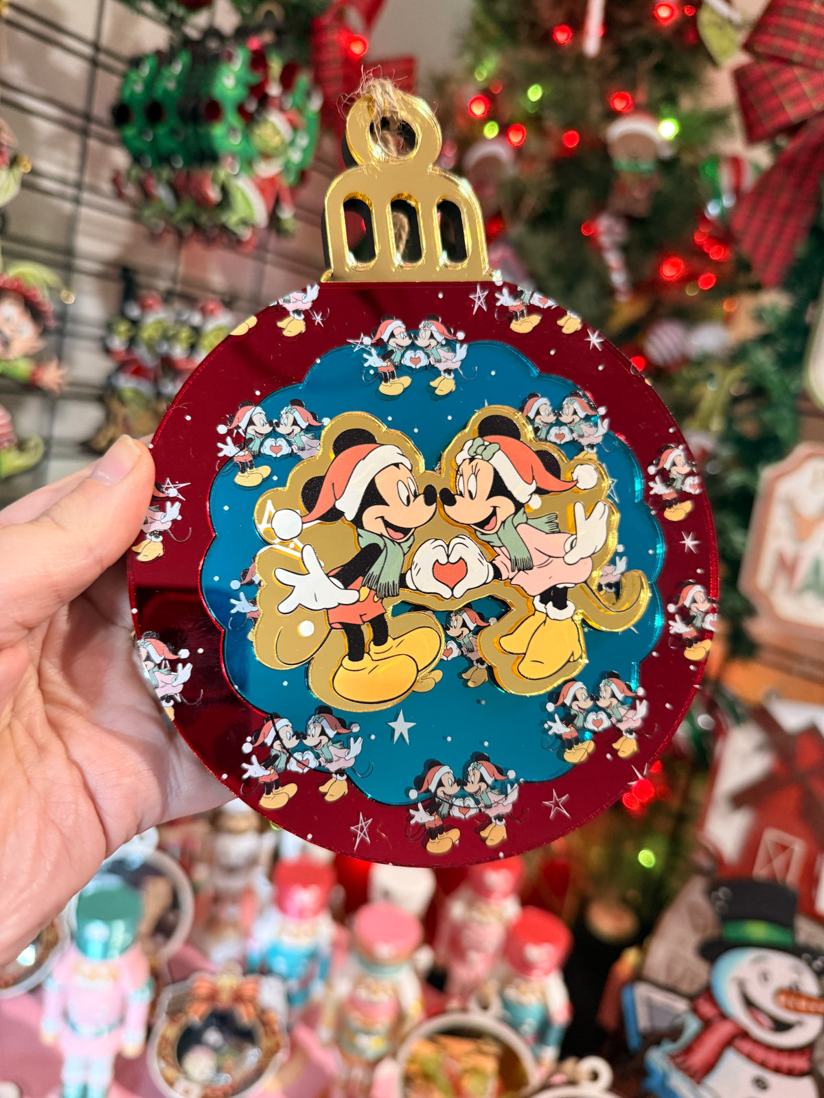 Mickey and Minnie merry Christmas Christmas Decoration Ornament Bauble