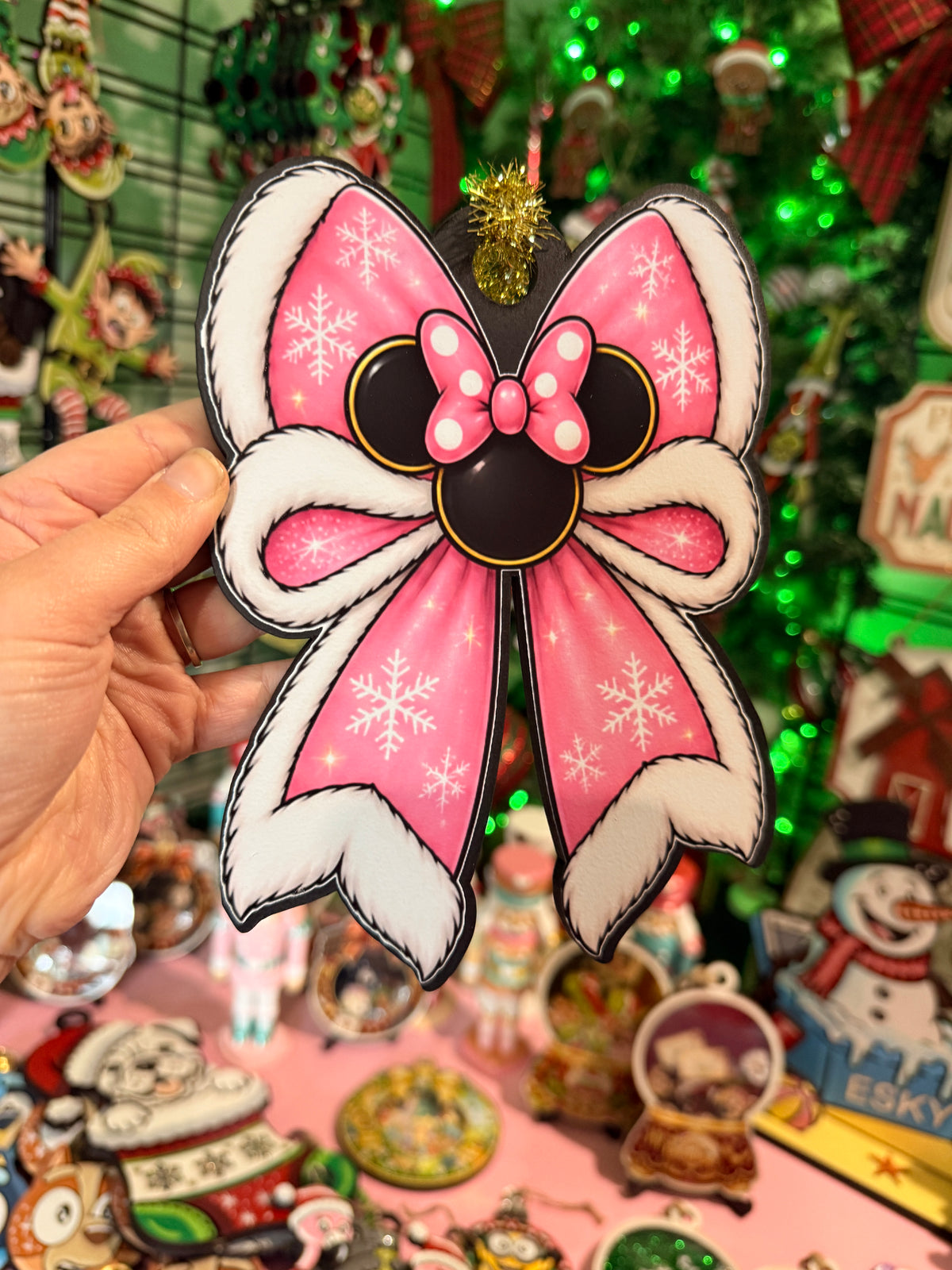 Large Minnie Mouse Christmas Decoration Ornament bow