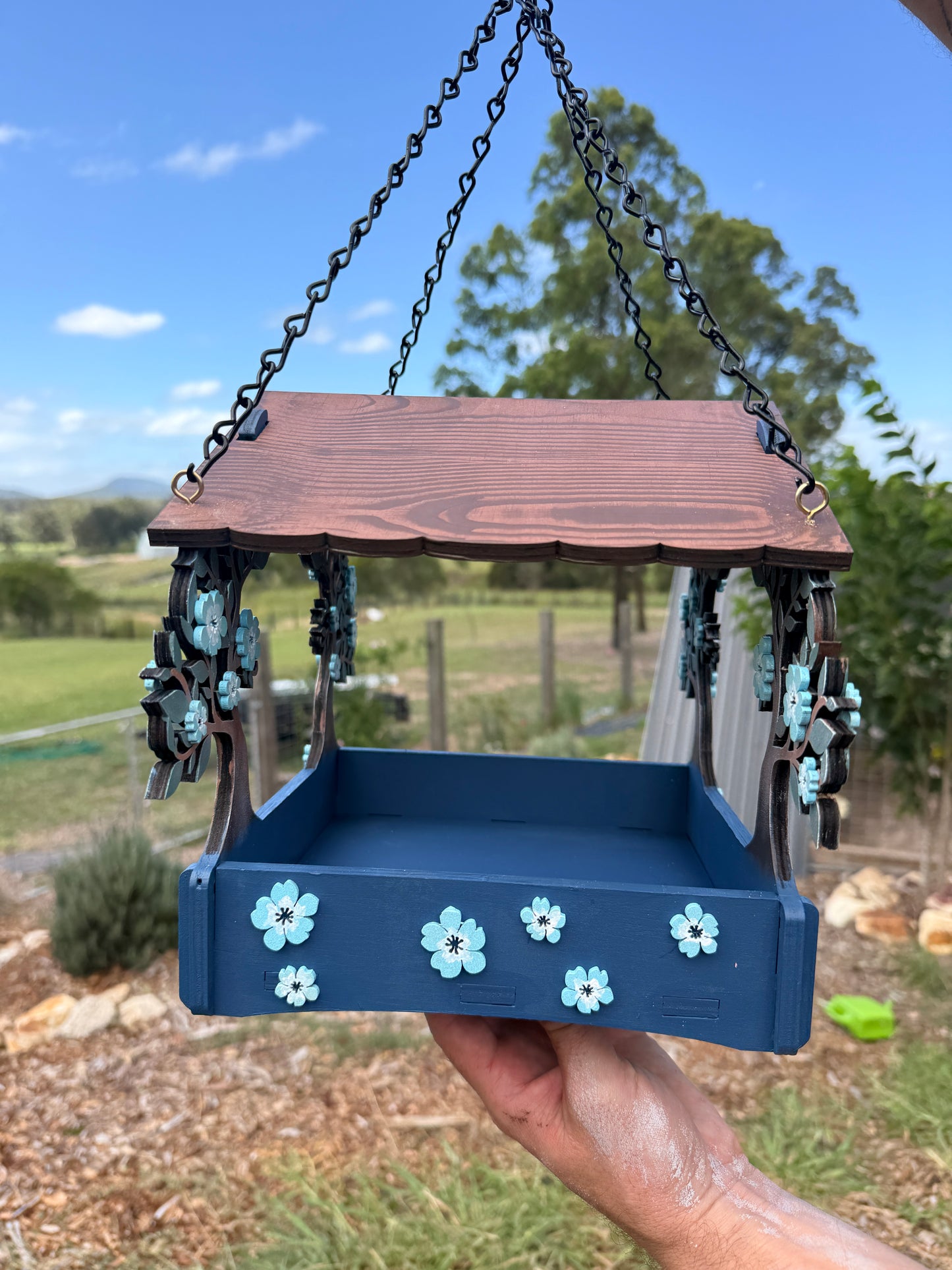 Midnight floral Bird Feeder Birdhouse