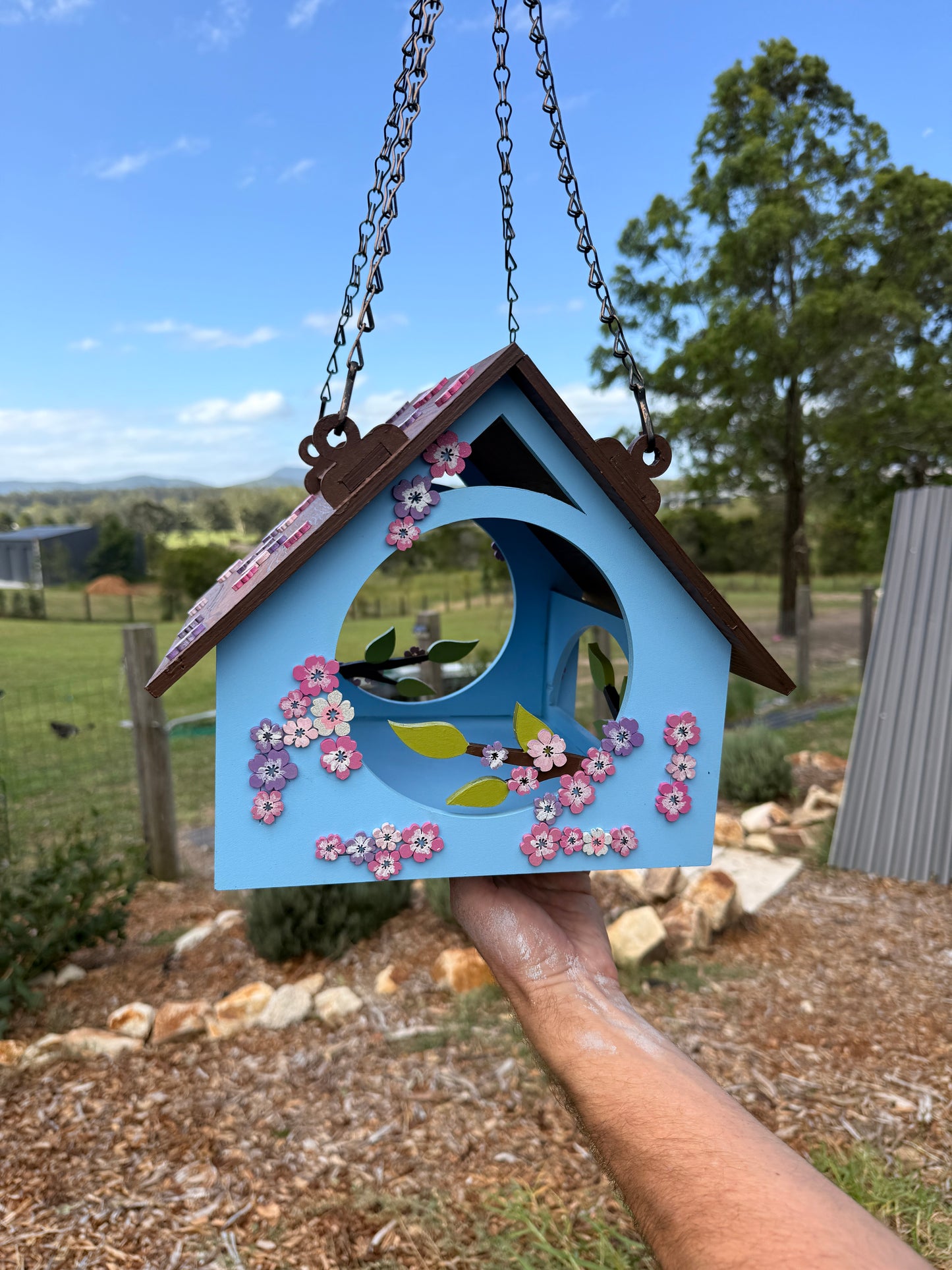 Floral Bird Feeder Birdhouse