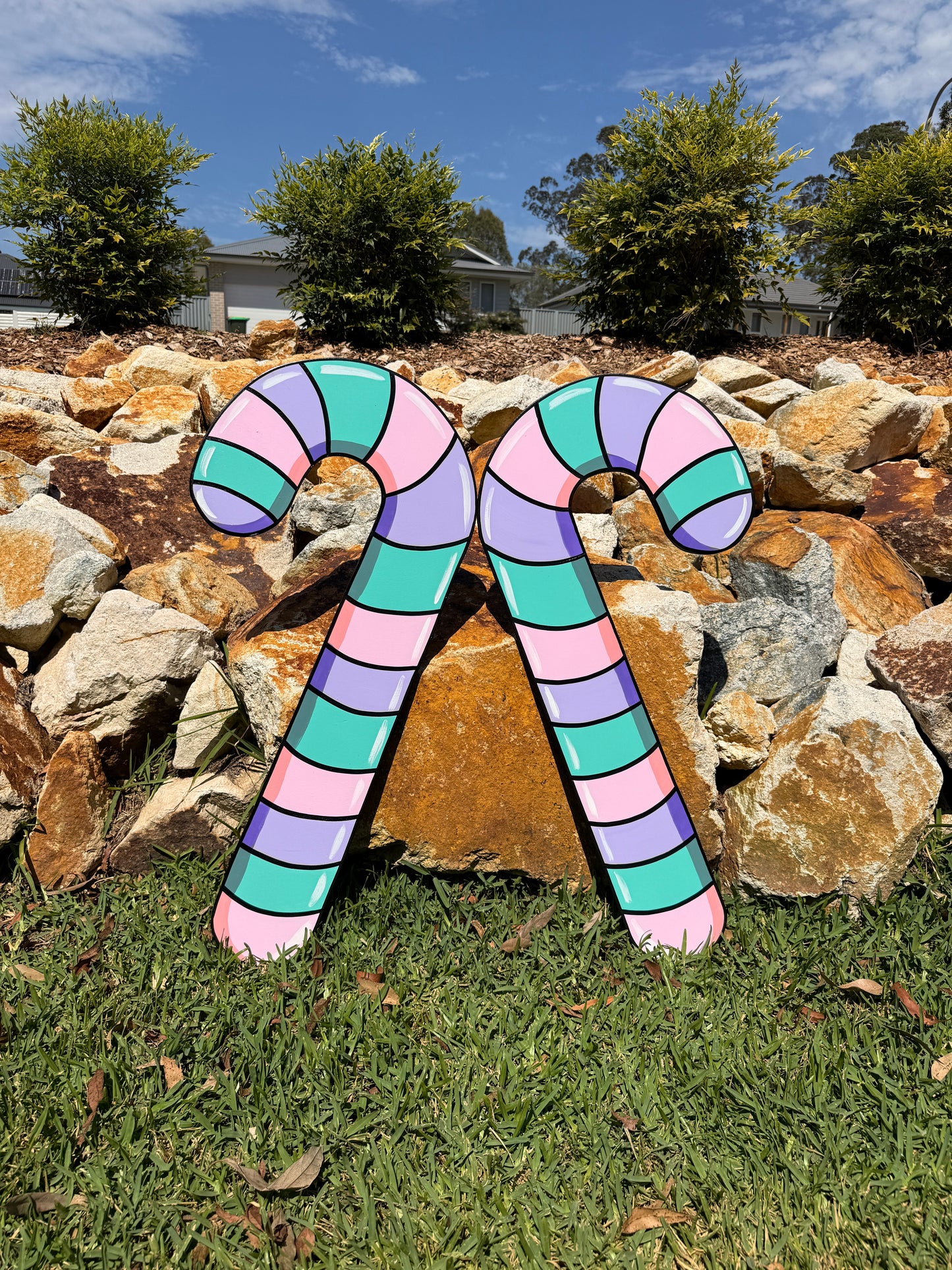 Candy cane set of two 80cm Christmas