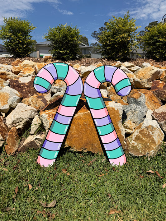 Candy cane set of two 80cm Christmas