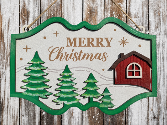 Large Christmas Decoration Farm Sign