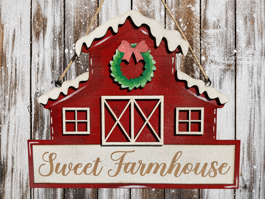 Large Christmas Decoration Farm Sign