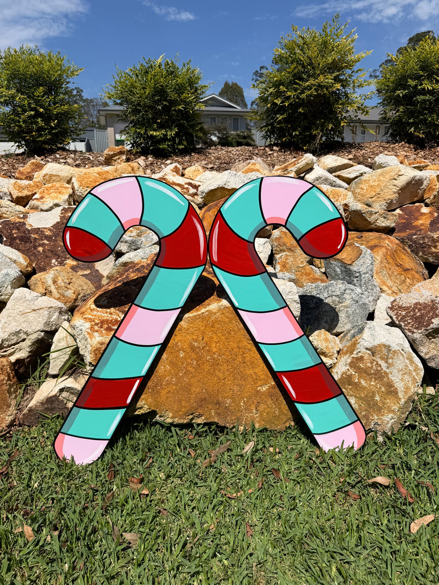 Candy cane set of two 80cm Christmas
