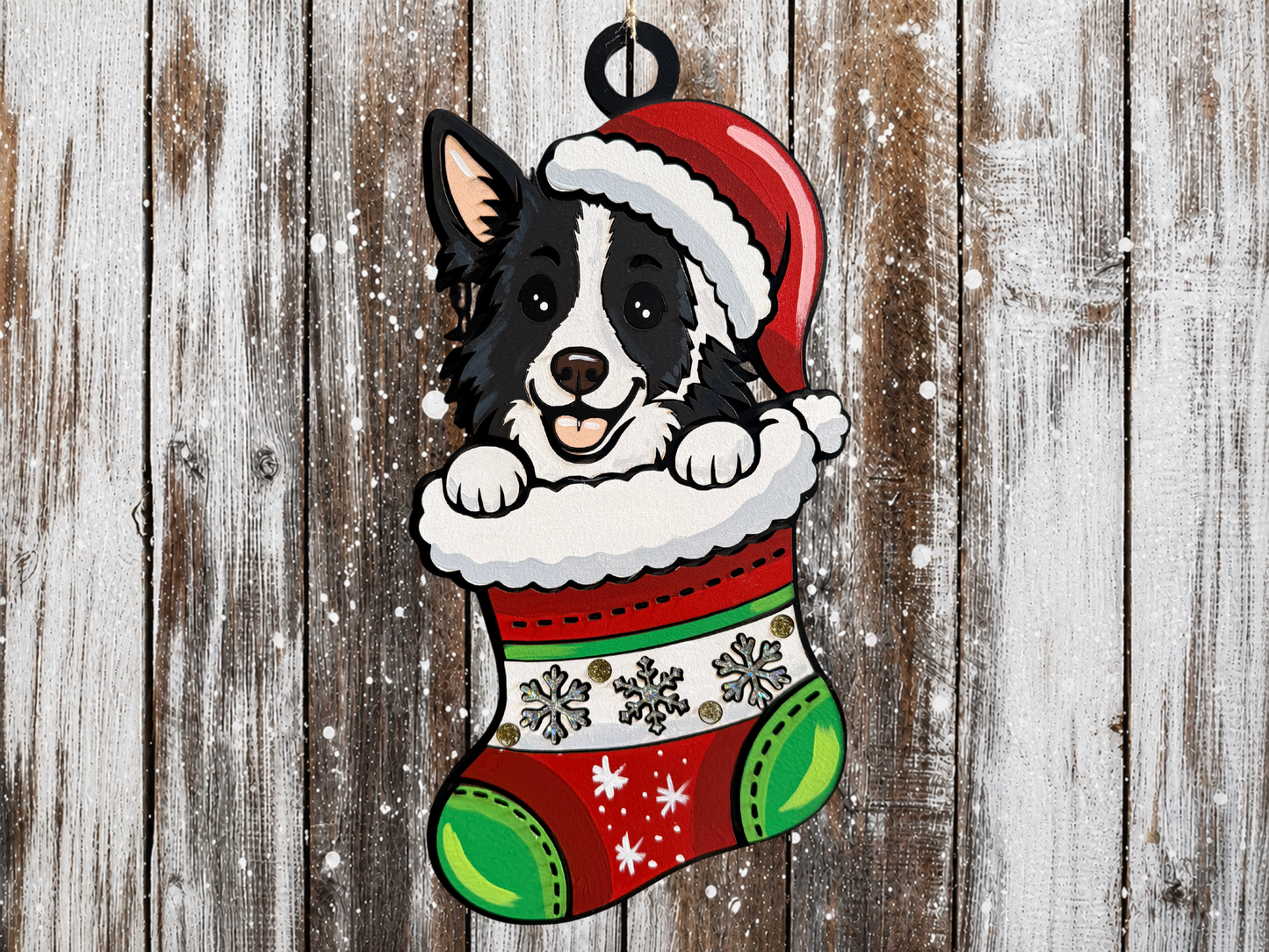 Large Hanging Christmas Decoration Dog