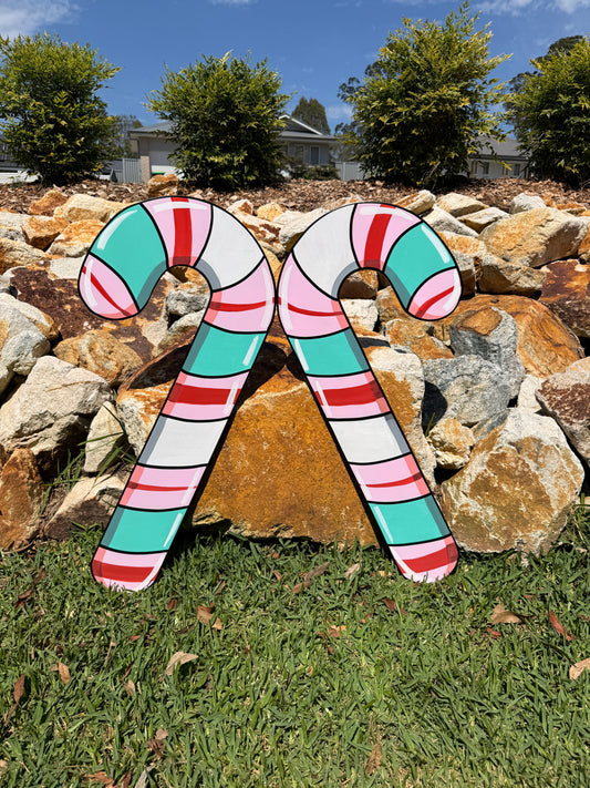 Candy cane set of two 80cm Christmas