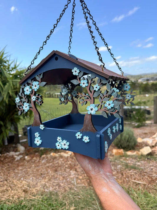 Midnight floral Bird Feeder Birdhouse