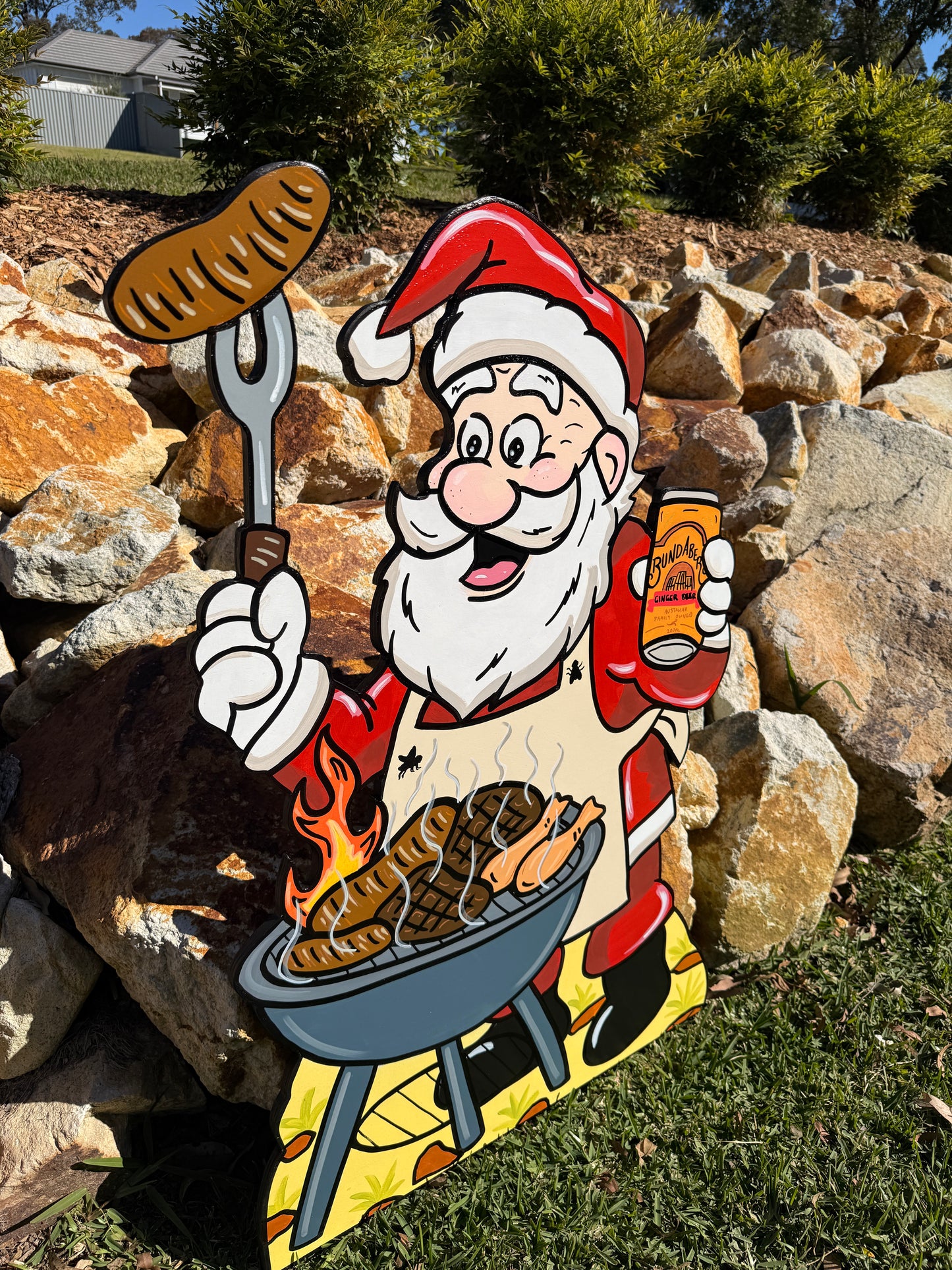 Santa cooking BBQ Christmas