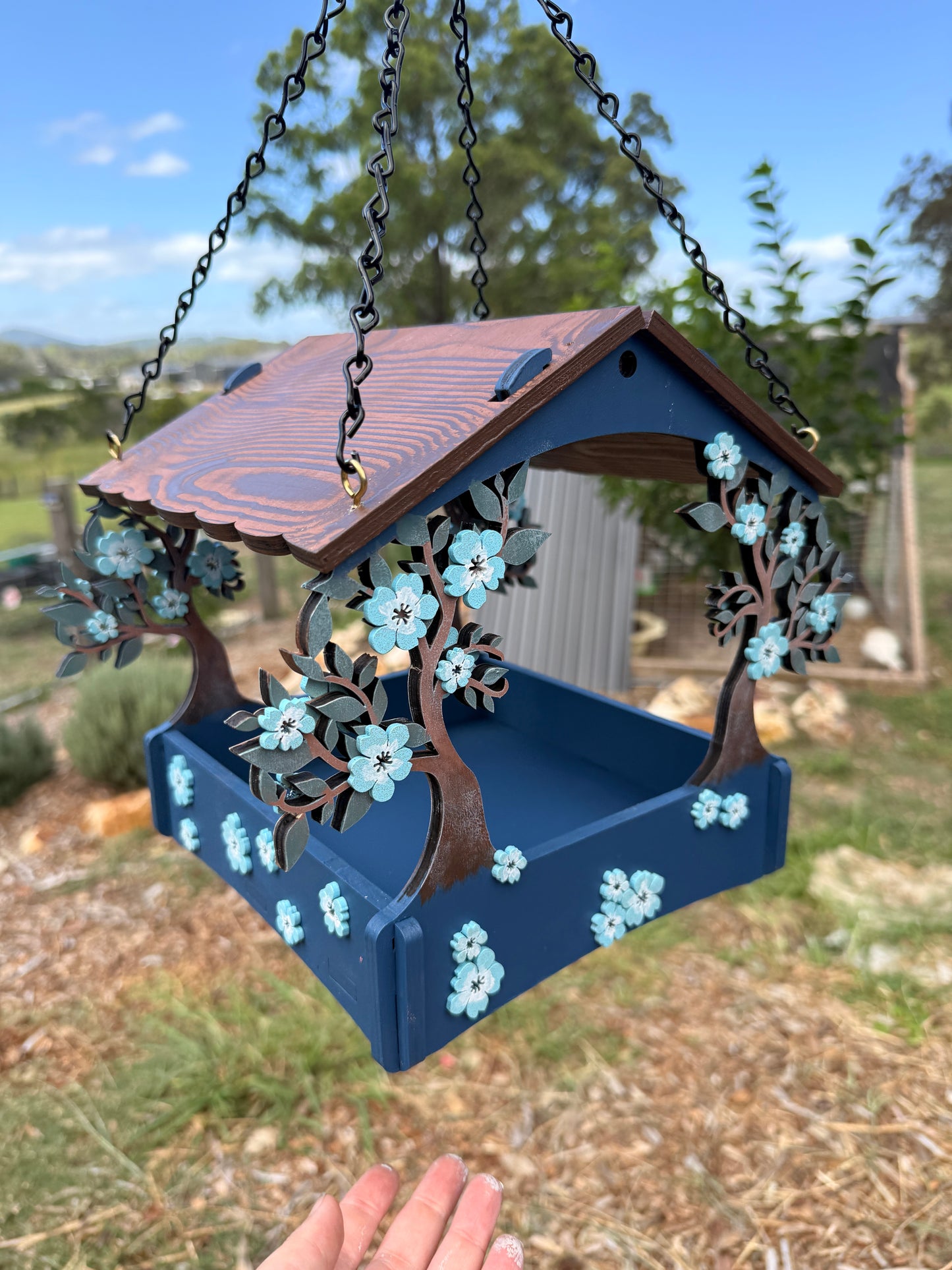 Midnight floral Bird Feeder Birdhouse