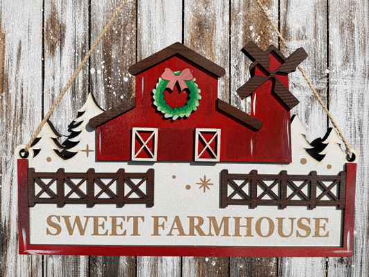 Large Christmas Decoration Farm Sign