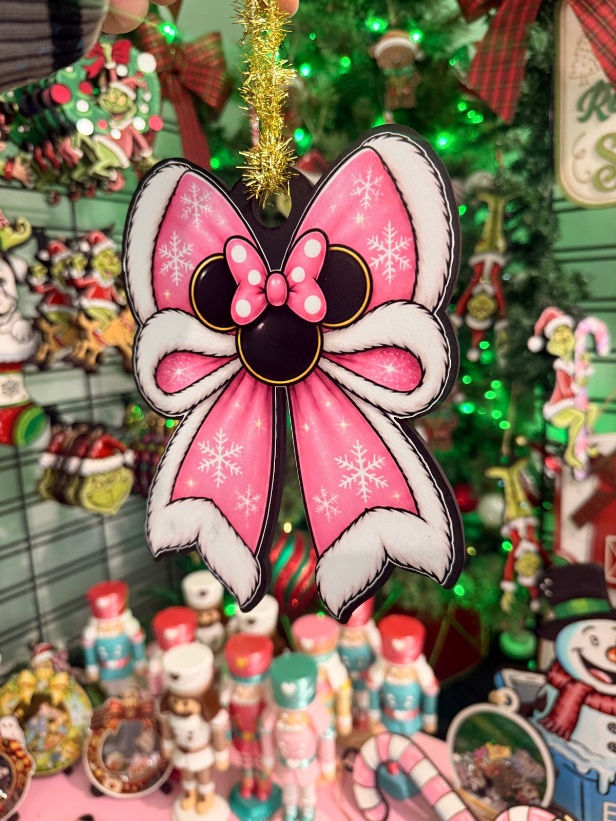 Large Minnie Mouse Christmas Decoration Ornament bow