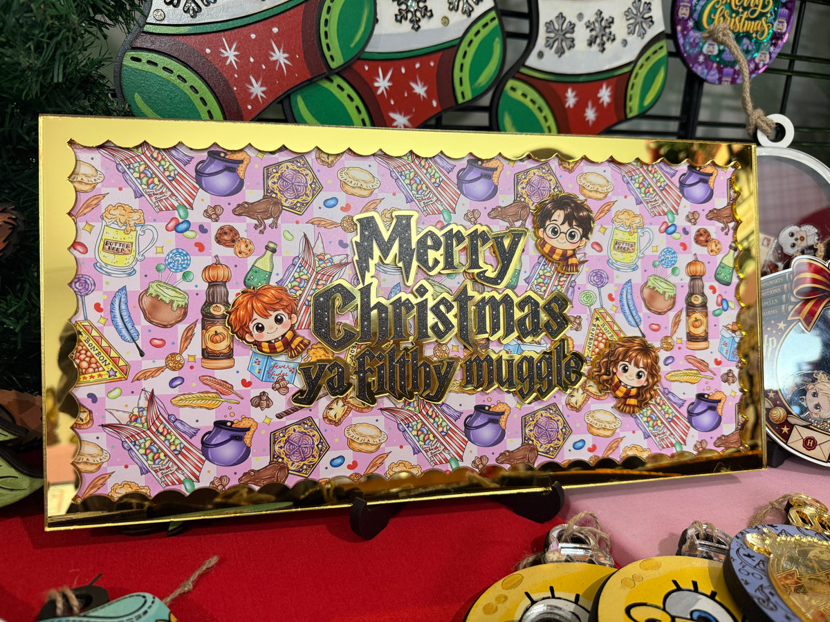 Large Merry Christmas Mirror sign stand ornament Christmas Decoration Harry Potter