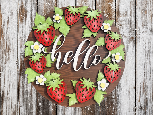 Door hanger Strawberry Sign