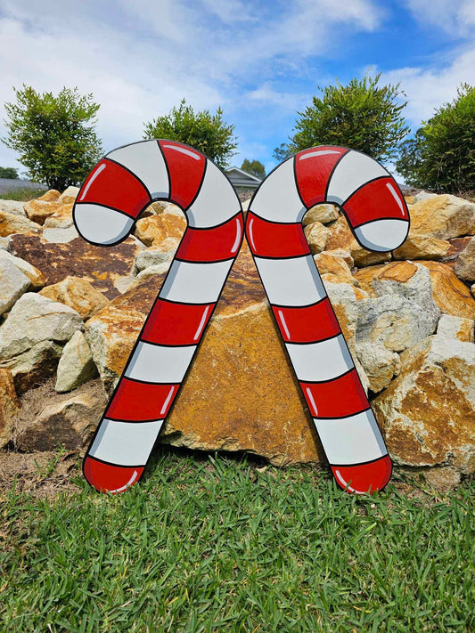 Candy cane set of two 80cm Christmas