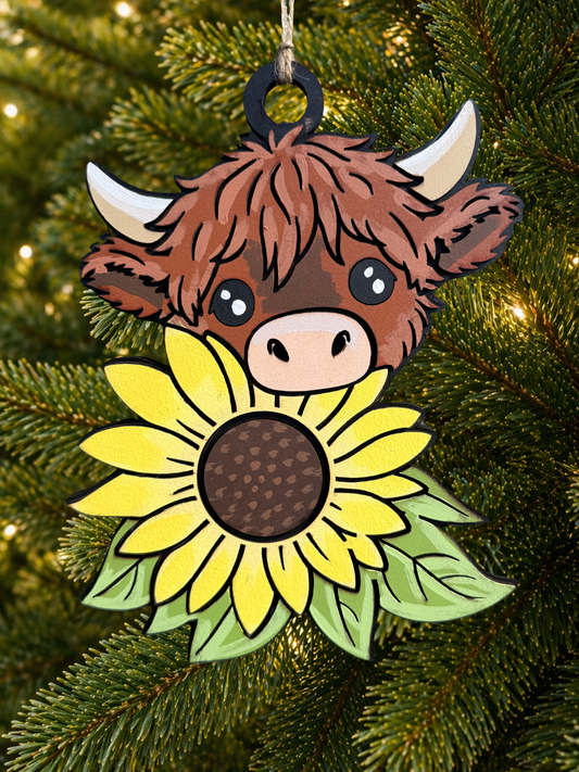 Cartoon Army Minis - Christmas Ornament Highland cow