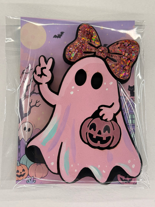 Cartoon Army Minis Magnet Halloween pink ghost