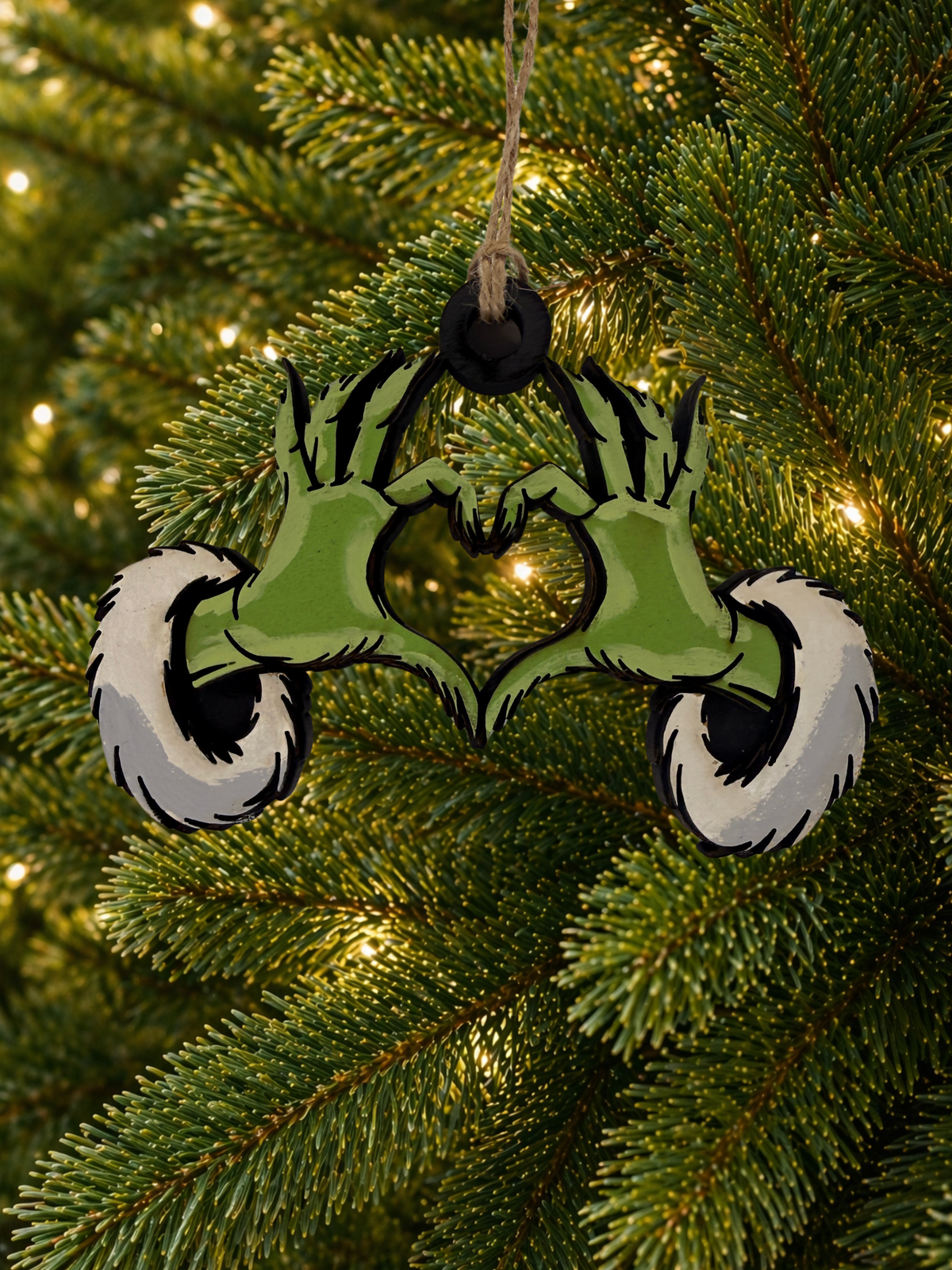 Small Hanging Christmas Decoration Grinch Hands