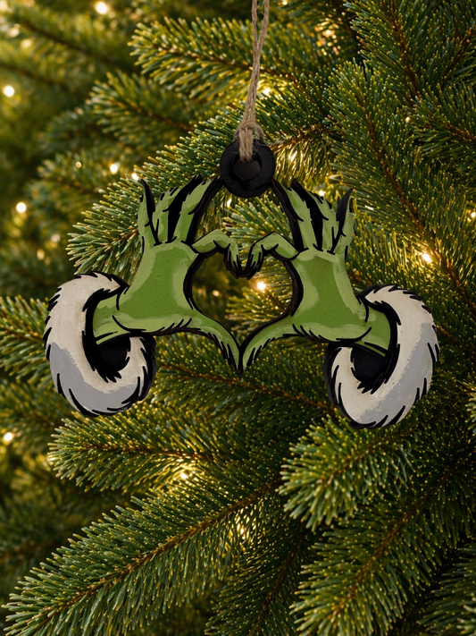 Small Hanging Christmas Decoration Grinch Hands