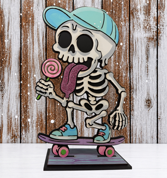 Large Halloween Decoration Skeleton Skater