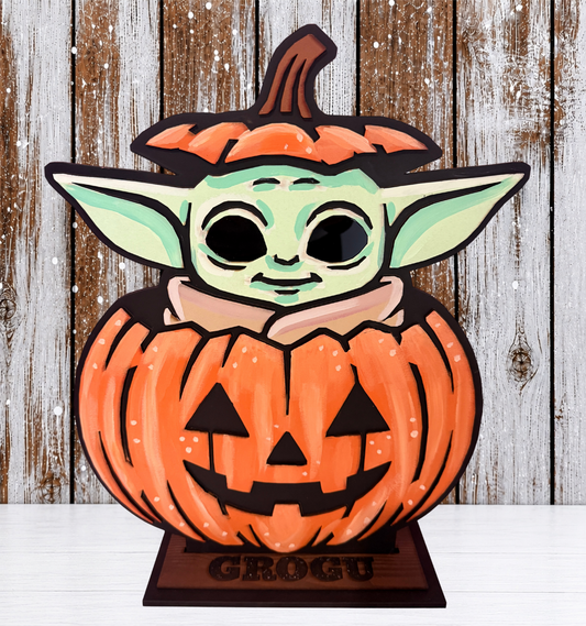 Large Halloween Decoration Grogu Pumpkin
