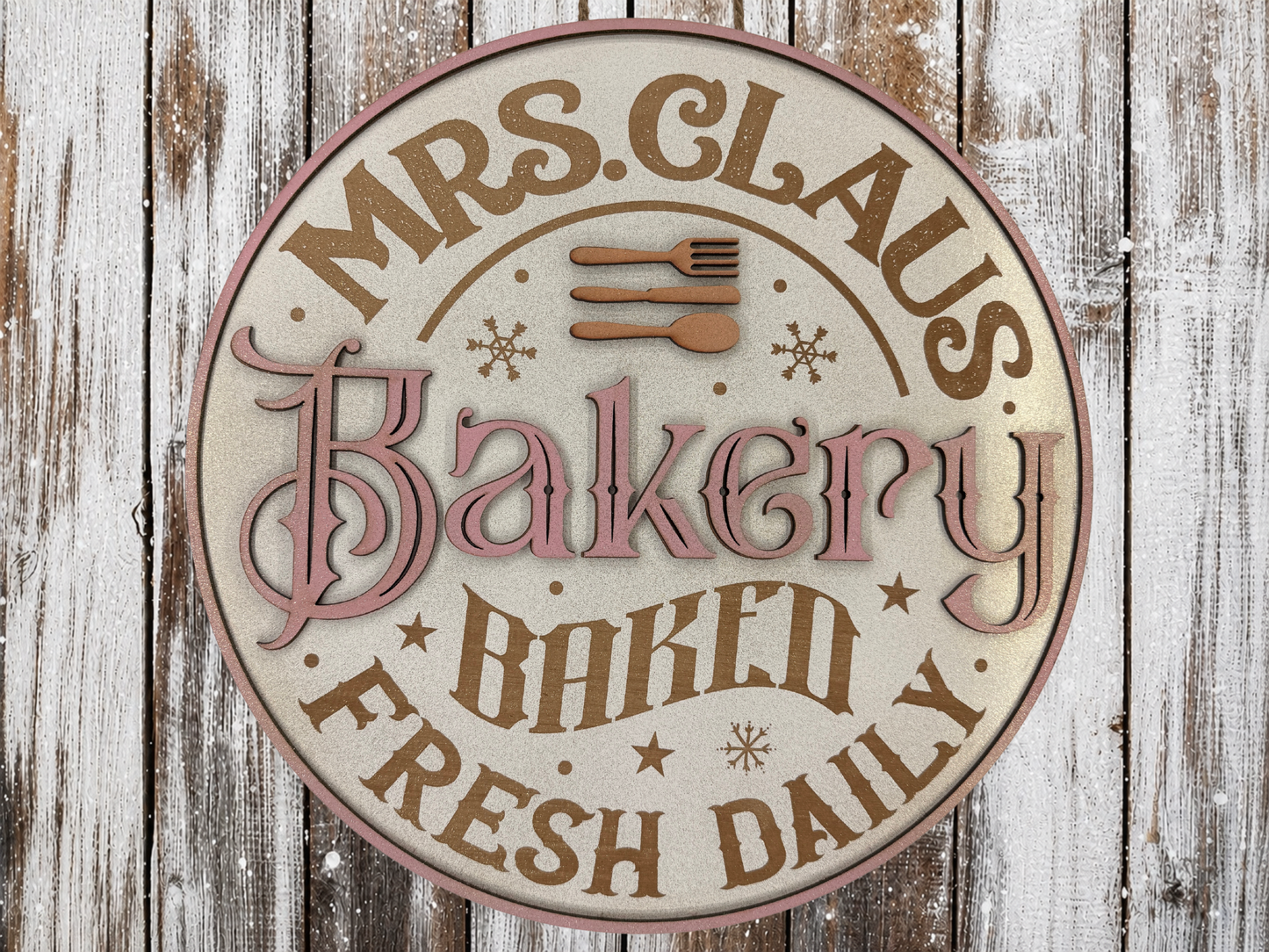Large Christmas Decoration Sign Mrs Claus Bakery