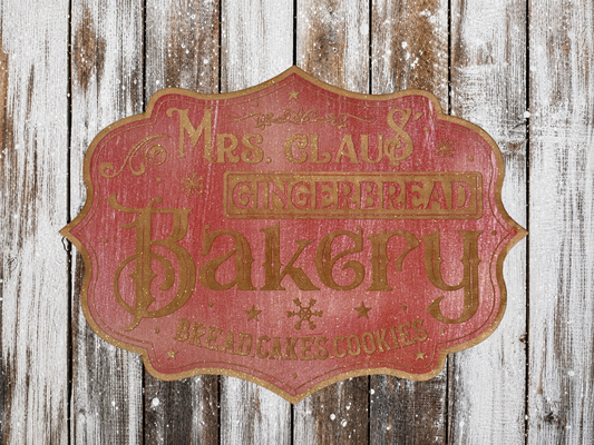 Large Christmas Decoration Sign Bakery