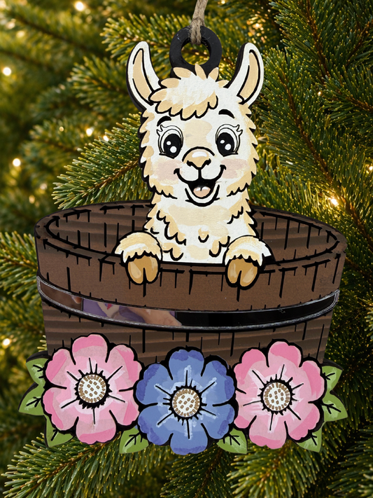 Cartoon Army Minis - Christmas Ornament Llama bucket
