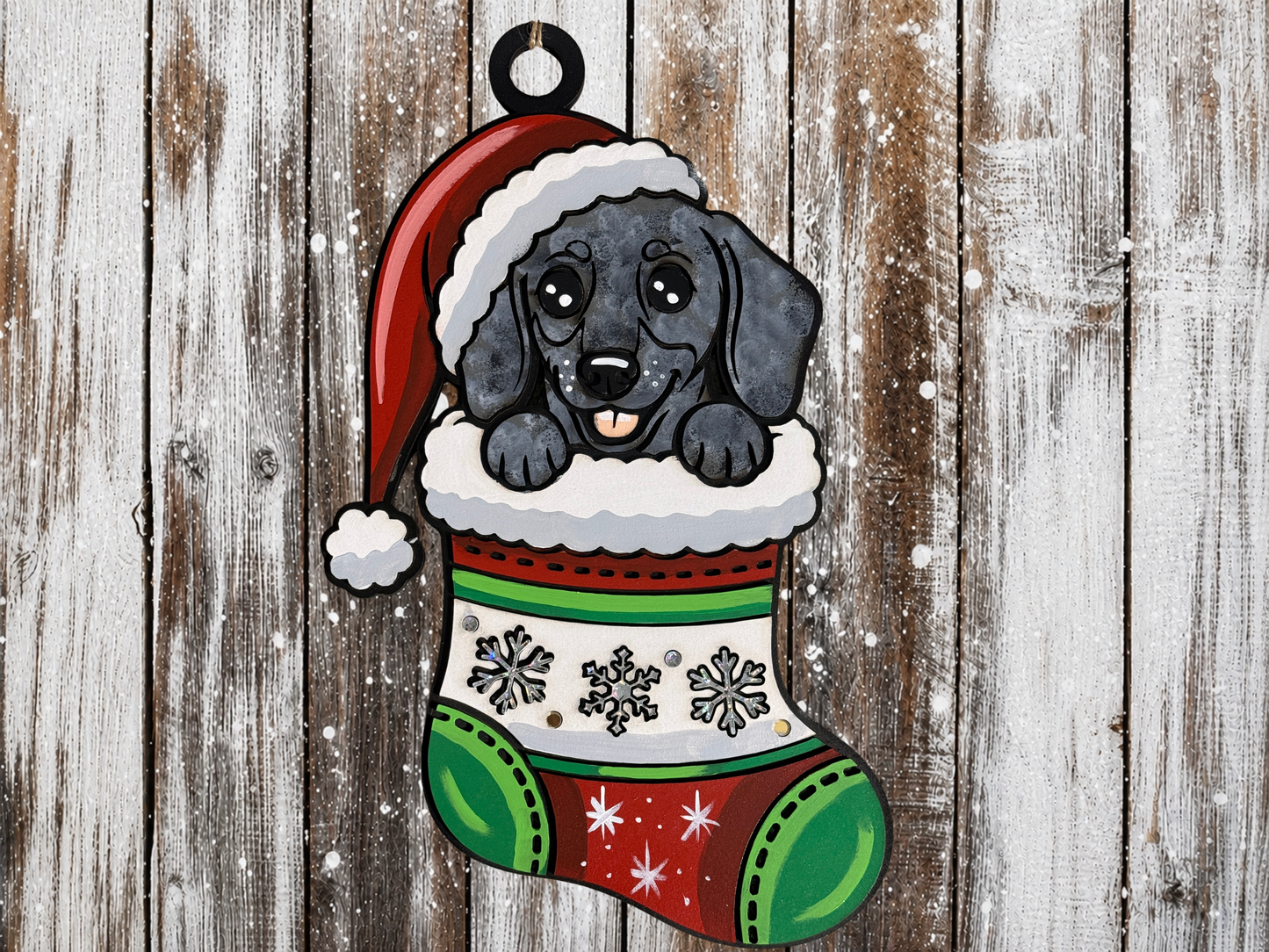 Large Hanging Christmas Decoration Dog Stocking
