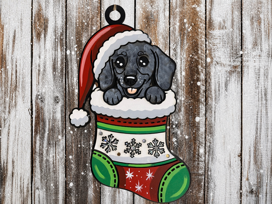 Large Hanging Christmas Decoration Dog Stocking