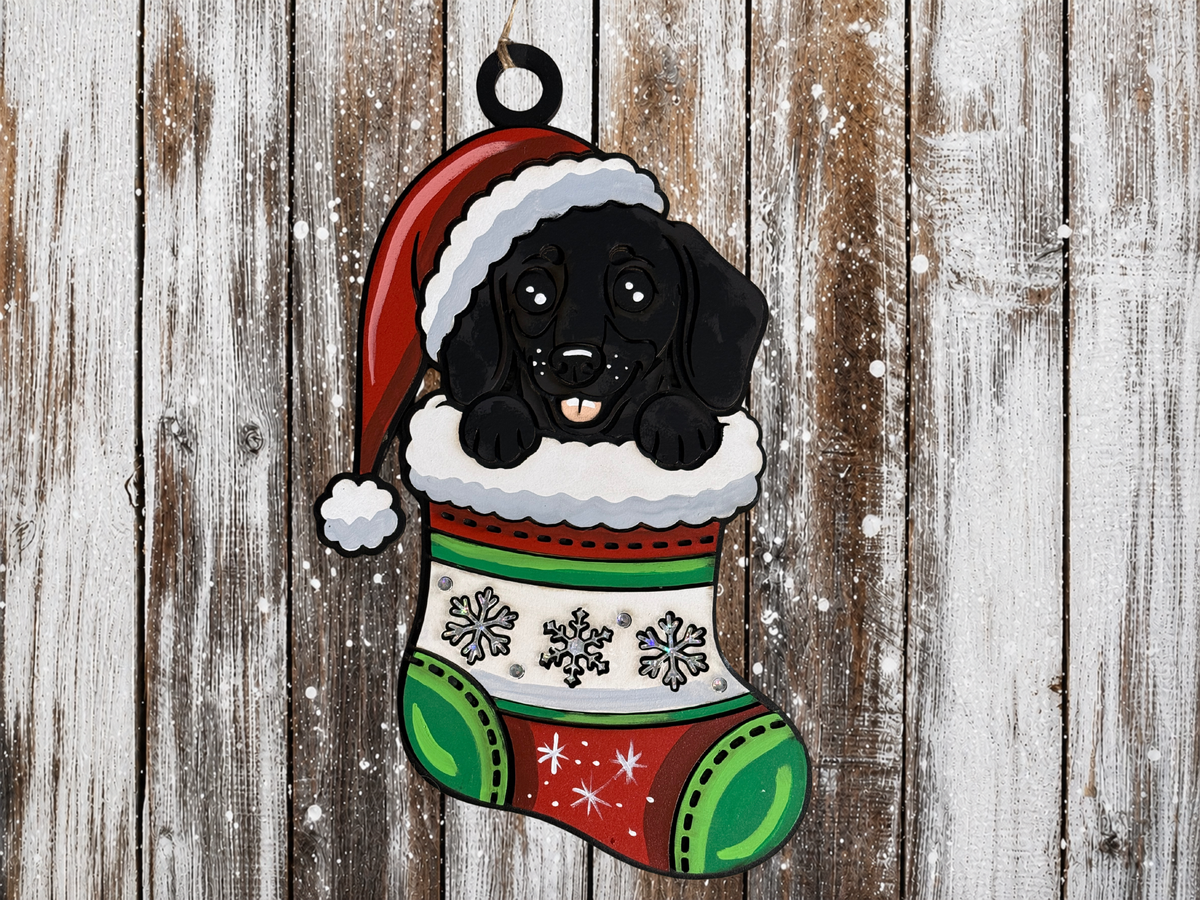 Large Hanging Christmas Decoration Dog Stocking