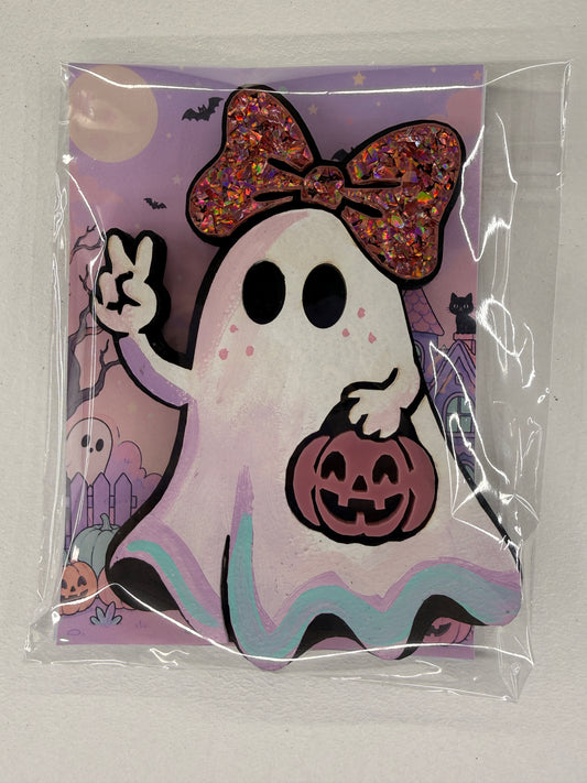 Cartoon Army Minis Magnet Halloween pink ghost
