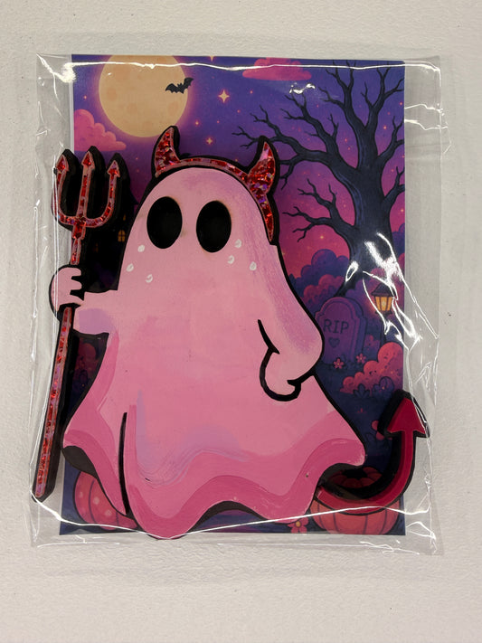 Cartoon Army Minis Magnet Halloween pink ghost devil