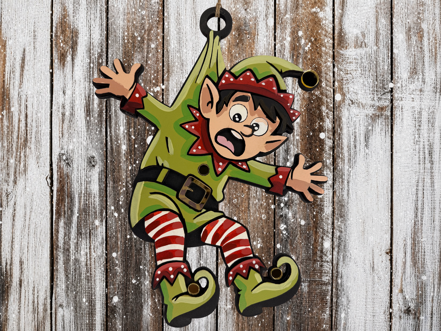 Large Hanging Christmas Decoration elf boy