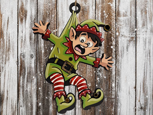 Large Hanging Christmas Decoration elf boy