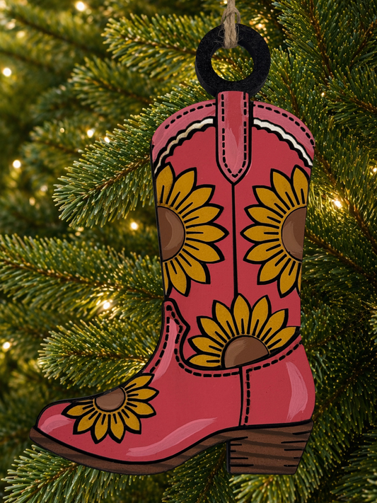 Cartoon Army Minis - Christmas Ornament Cowboy Cowgirl Boot