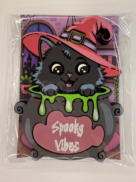 Cartoon Army Minis Magnet Halloween witch cat