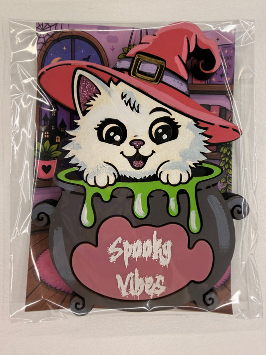 Cartoon Army Minis Magnet Halloween witch cat