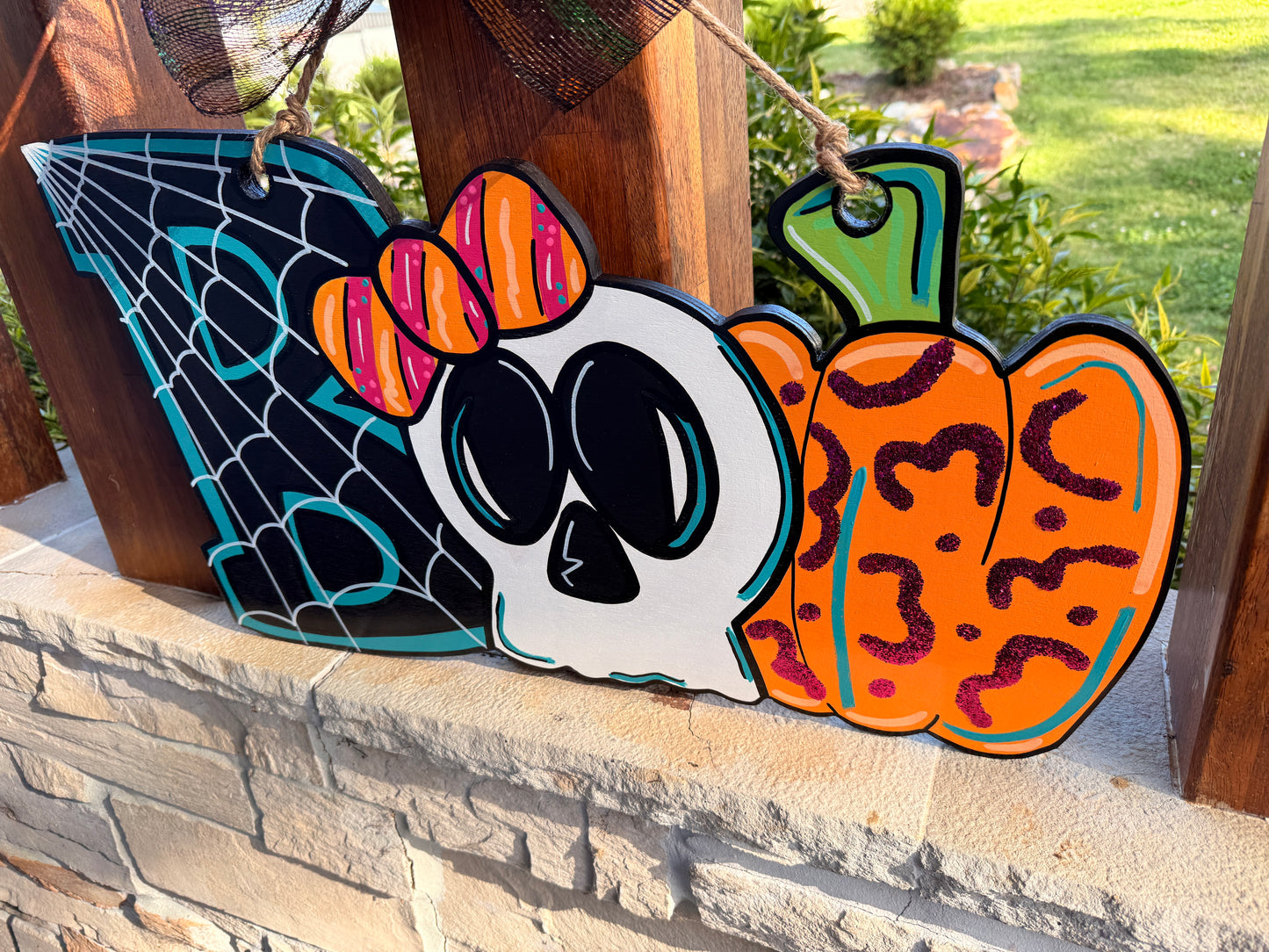 BOO skeleton Door Hanger Halloween